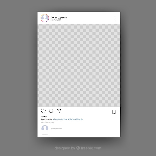 투명한 배경의 Instagram 게시물