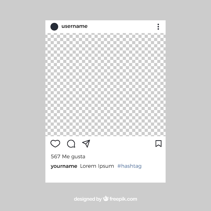 मुफ़्त वेक्टर पारदर्शी बैकग्राउंड के साथ instagram पोस्ट