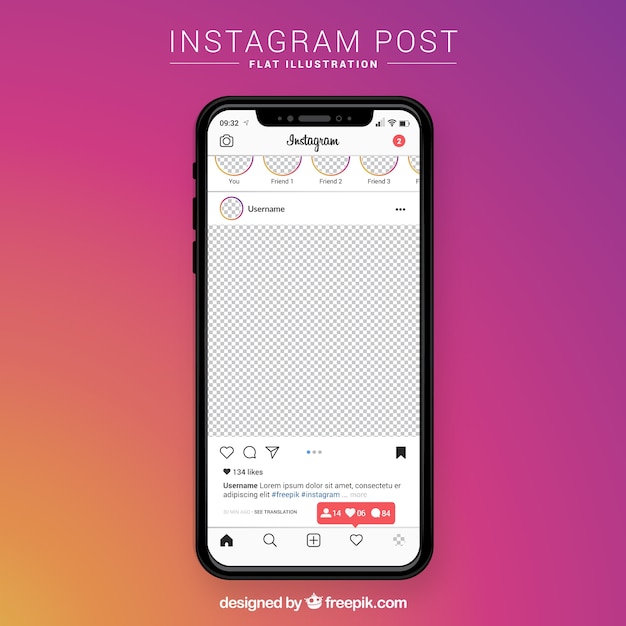 Сообщение Instagram с прозрачным фоном