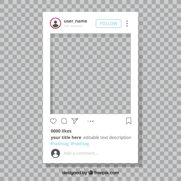 Free vector instagram post with transparent background