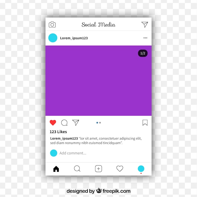 Vettore gratuito post instagram con sfondo trasparente