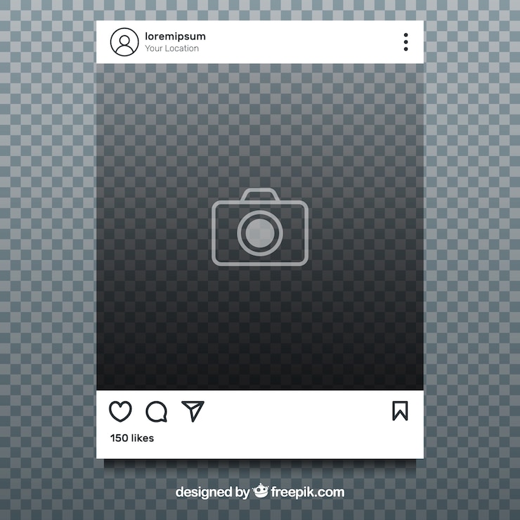 Free Vector instagram post with transparent background