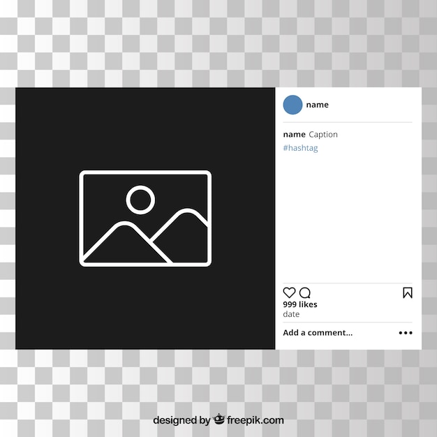 Instagram post with transparent background