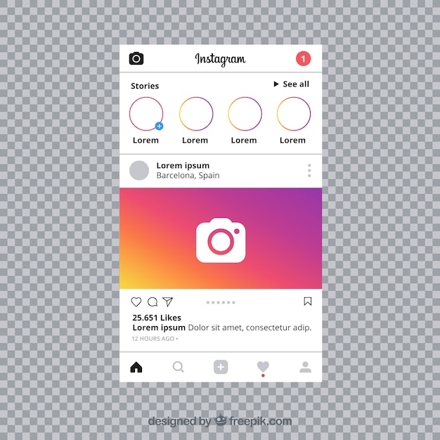 Сообщение instagram с прозрачным фоном Бесплатные векторы