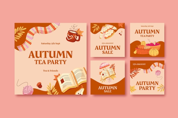 Instagram posts collection for autumn season celebration