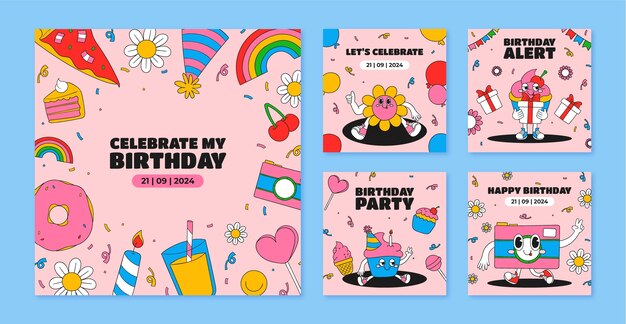 instagram posts collection for birthday anniversary celebration