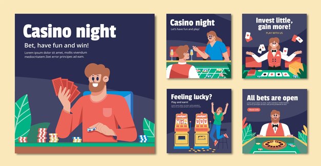 Instagram posts collection for casino experience and gambling