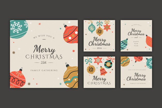 Instagram posts collection for christmas season celebration
