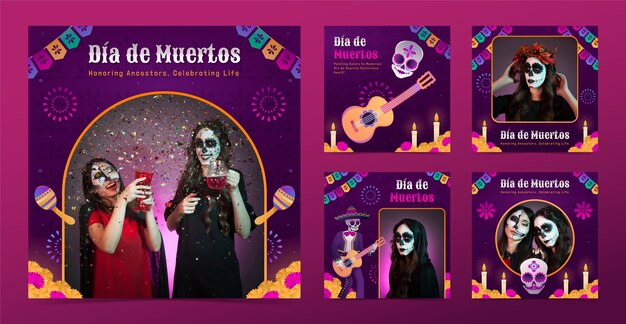 Instagram posts collection for dia de muertos holiday