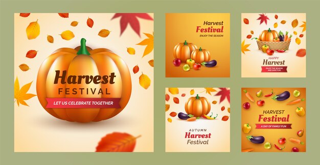 Instagram posts collection for harvest festival celebration