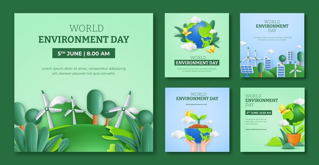 Instagram posts collection for international environment celebration