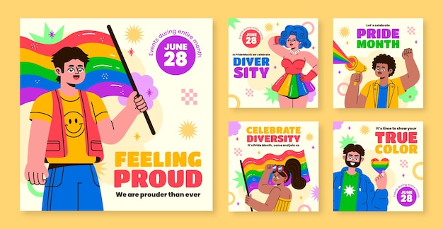 Instagram posts collection for pride month celebration