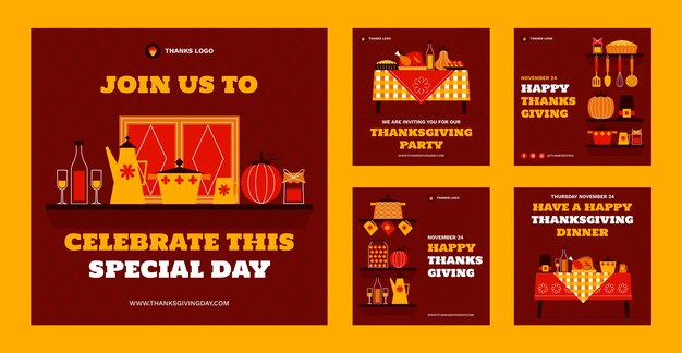 Instagram posts collection for thanksgiving celebration