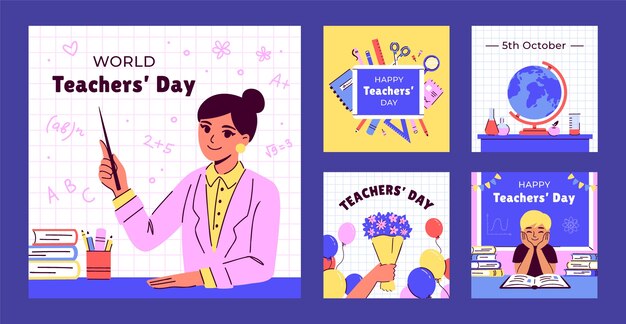 Коллекция постов в Instagram ко Всемирному дню учителя