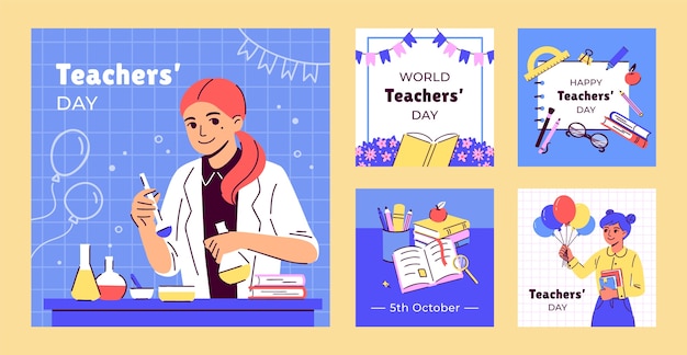 Instagram posts collection for world teacher's day