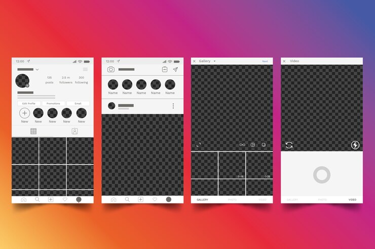 Free Vector instagram profile interface template design