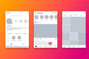 Free vector instagram profile interface template theme