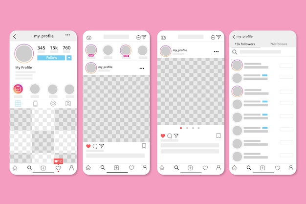 Instagram profile interface template theme