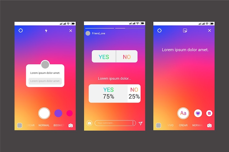 Free Vector instagram profile stories template design