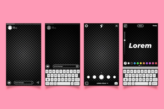 Instagram pstories interface template concept