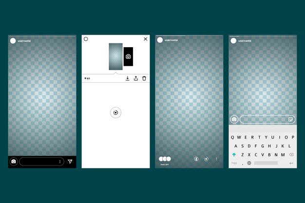 Дизайн шаблона интерфейса Instagram pstories