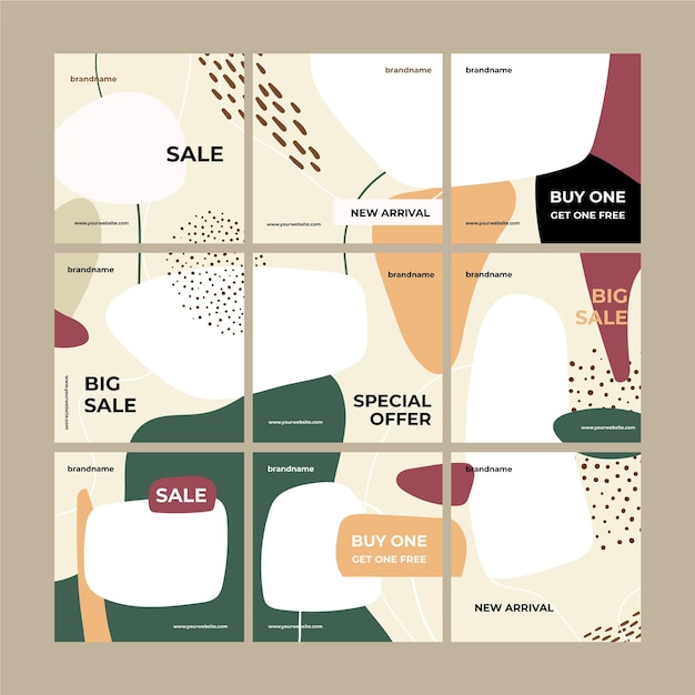 Instagram Puzzle Feed Template Stained Background