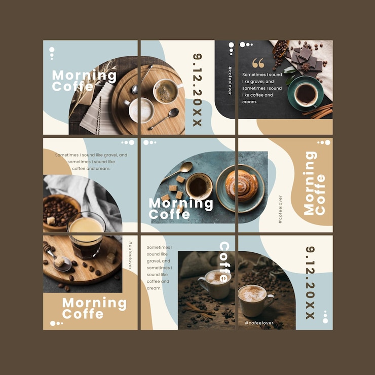 Free Vector instagram puzzle feed template