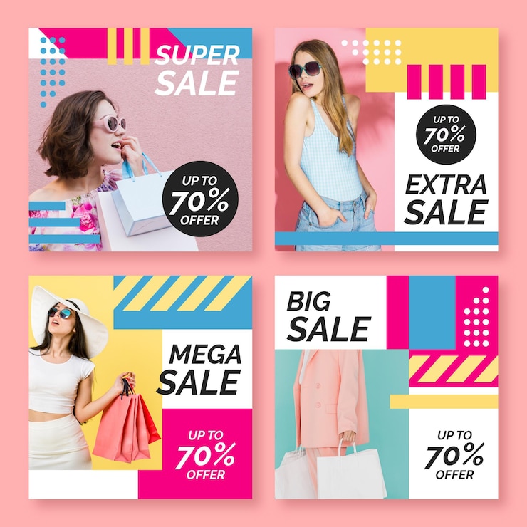 Free Vector instagram sale  collection
