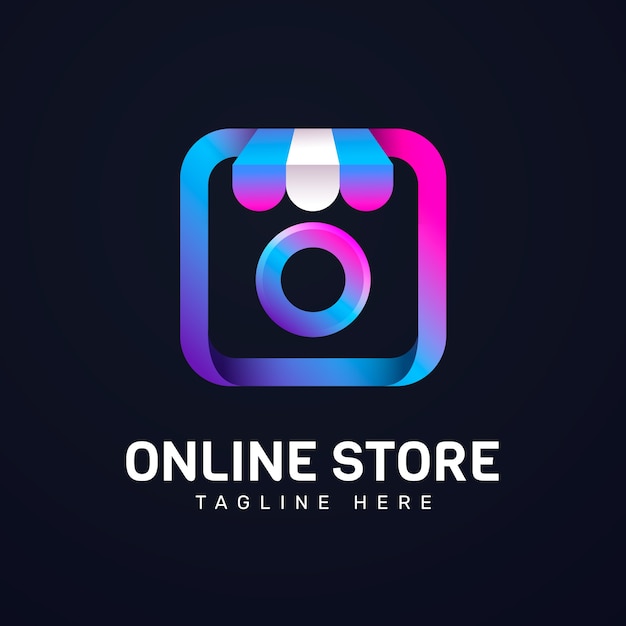 Vettore gratuito design del logo del negozio di instagram