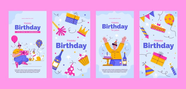 Instagram stories collection for birthday party celebration