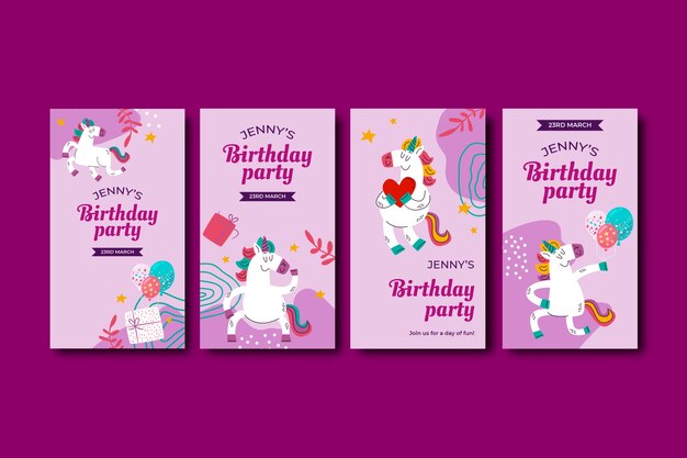 Instagram stories collection for birthday party celebration