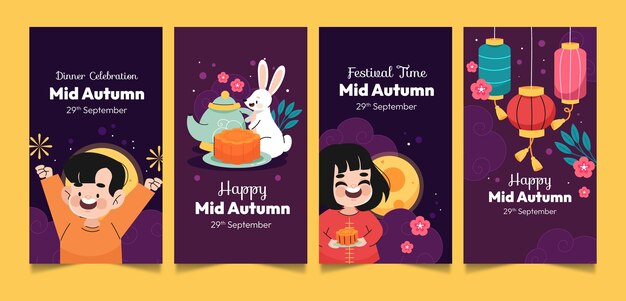 Instagram stories collection for chinese mid-autumn festival celebration