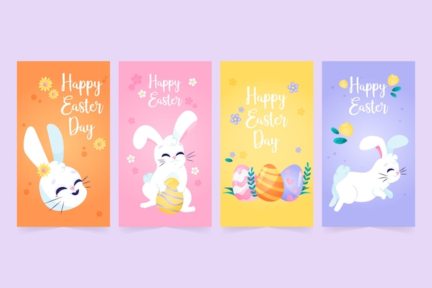 Free vector instagram stories collection for easter day