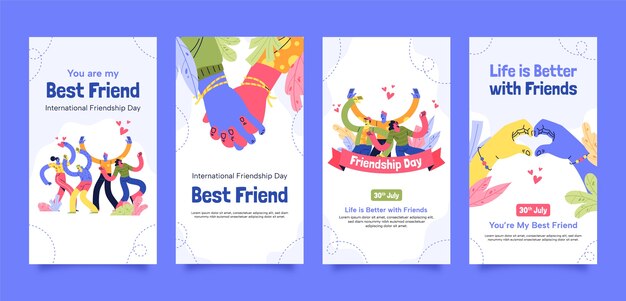 Instagram stories collection for friendship day celebration