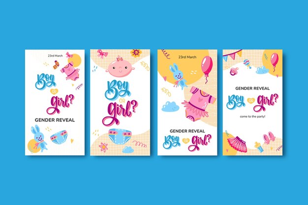 Instagram stories collection for gender reveal party