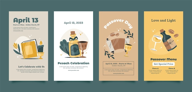 Instagram stories collection for jewish passover celebration