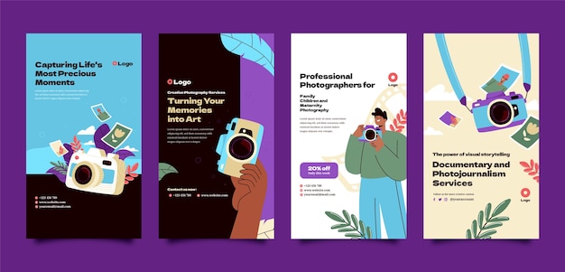 Instagram stories collection for photographer career and hobby