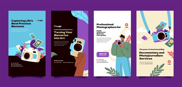Instagram stories collection for photographer career and hobby