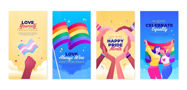 Instagram stories collection for pride month celebration