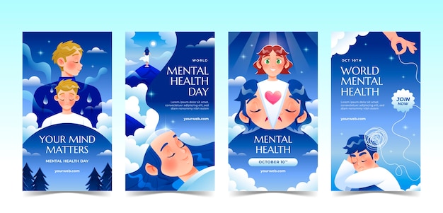 Instagram stories collection for world mental health day awareness