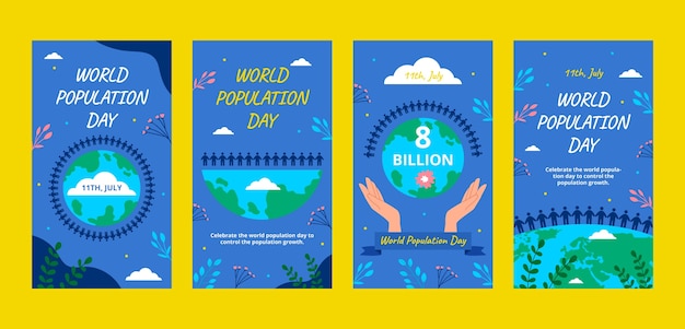 世界人口デーの啓発のための Instagram ストーリー コレクション