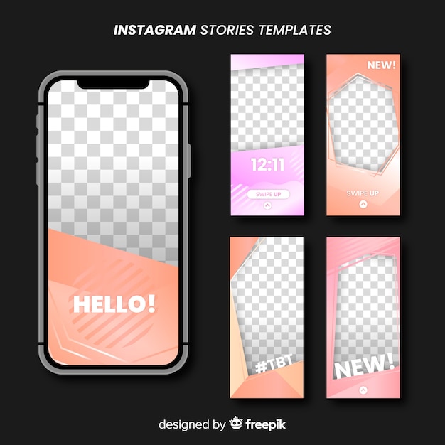 Free vector instagram stories frames templates