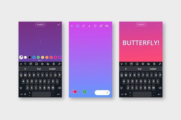 Free Vector | Instagram stories interface template set