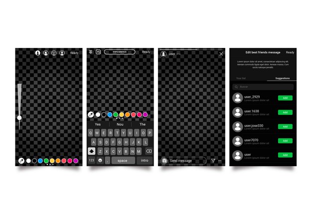 Instagram stories interface template