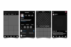 무료 벡터 instagram 이야기 인터페이스 템플릿