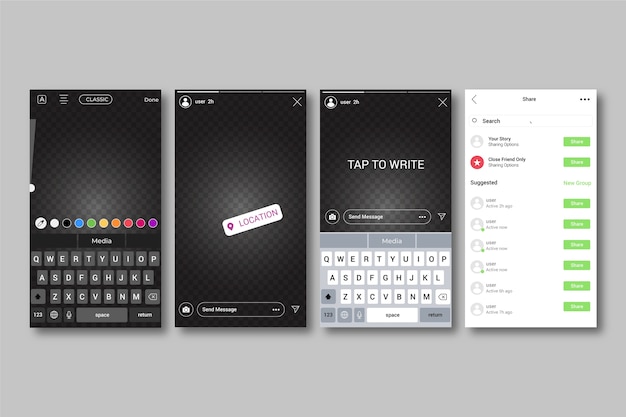Instagram stories interface template