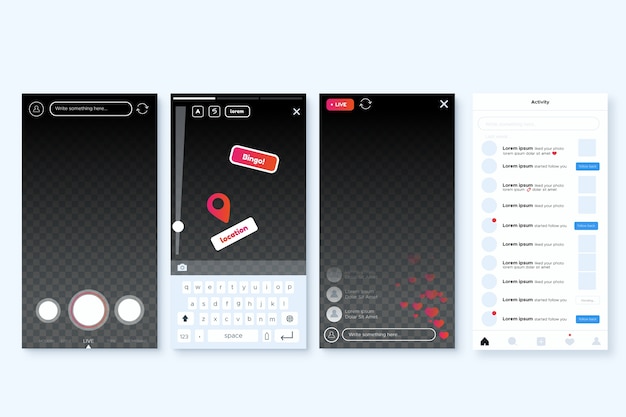 Free vector instagram stories interface template