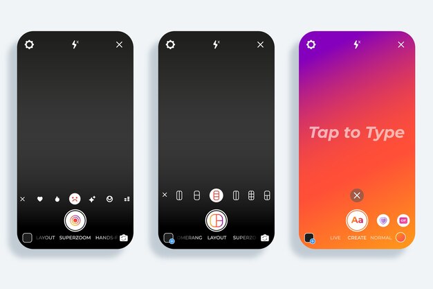 Instagram stories interface template