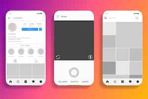 Free vector instagram stories interface template