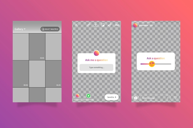 Free vector instagram stories interface templates